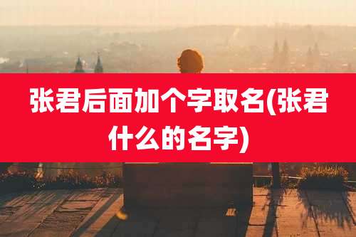 张君后面加个字取名(张君什么的名字)