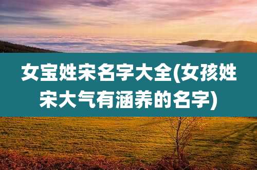 女宝姓宋名字大全(女孩姓宋大气有涵养的名字)