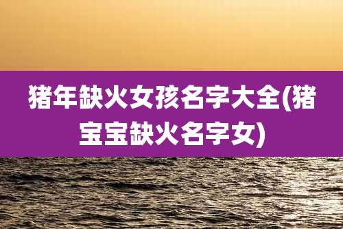 猪年缺火女孩名字大全(猪宝宝缺火名字女)