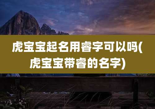 虎宝宝起名用睿字可以吗(虎宝宝带睿的名字)