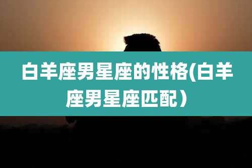 白羊座男星座的性格(白羊座男星座匹配)