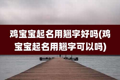 鸡宝宝起名用翘字好吗(鸡宝宝起名用翘字可以吗)