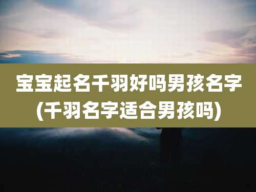 宝宝起名千羽好吗男孩名字(千羽名字适合男孩吗)