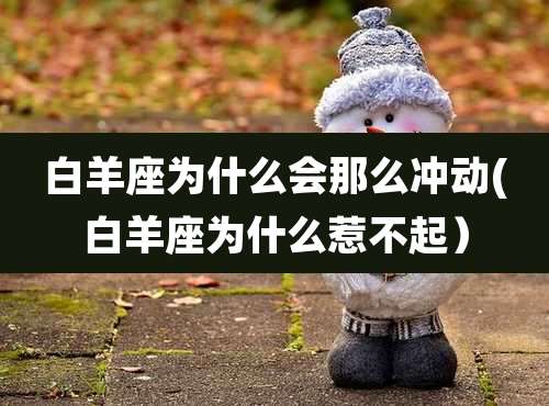 白羊座为什么会那么冲动(白羊座为什么惹不起)