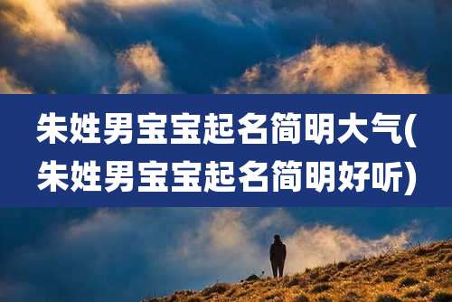 朱姓男宝宝起名简明大气(朱姓男宝宝起名简明好听)