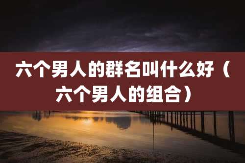 六个男人的群名叫什么好（六个男人的组合）
