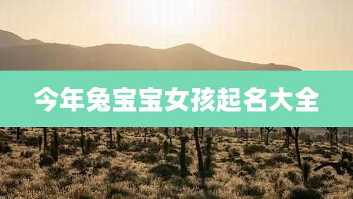 今年兔宝宝女孩起名大全