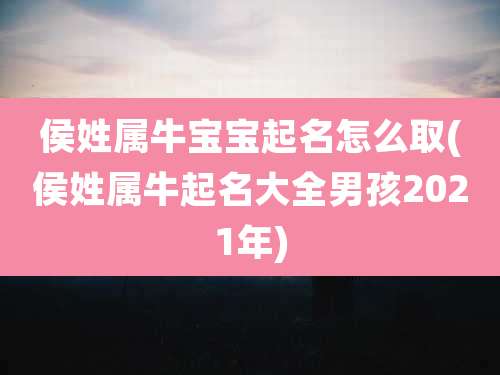 侯姓属牛宝宝起名怎么取(侯姓属牛起名大全男孩2021年)