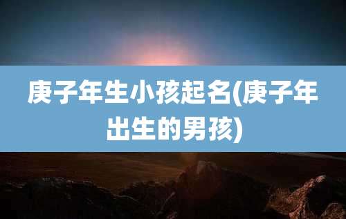 庚子年生小孩起名(庚子年出生的男孩)