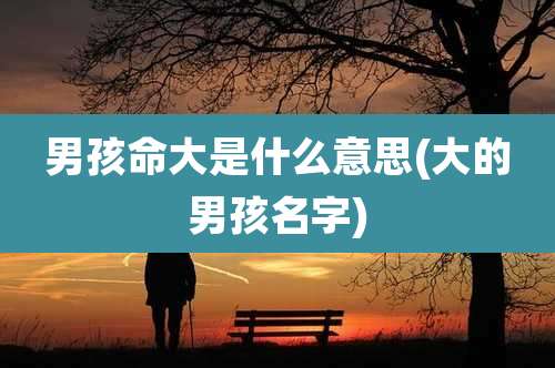 男孩命大是什么意思(大的男孩名字)