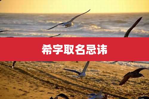 希字取名忌讳