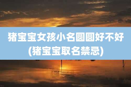 猪宝宝女孩小名圆圆好不好(猪宝宝取名禁忌)