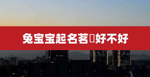 兔宝宝起名茗玥好不好