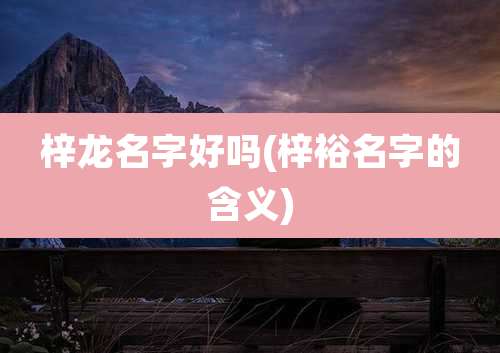 梓龙名字好吗(梓裕名字的含义)