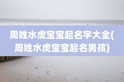 周姓水虎宝宝起名字大全(周姓水虎宝宝起名男孩)
