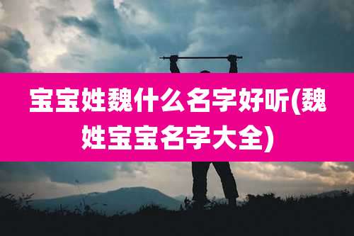 宝宝姓魏什么名字好听(魏姓宝宝名字大全)