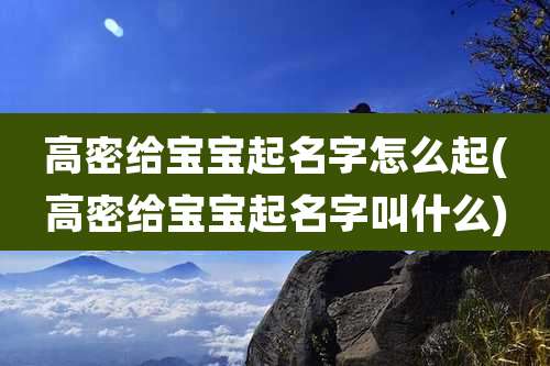 高密给宝宝起名字怎么起(高密给宝宝起名字叫什么)
