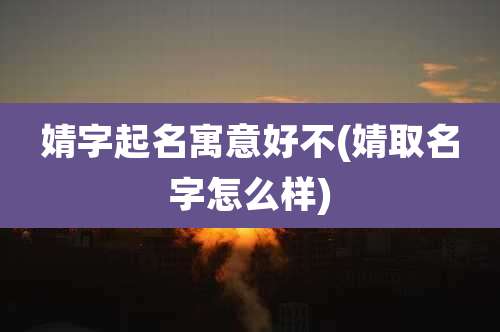 婧字起名寓意好不(婧取名字怎么样)