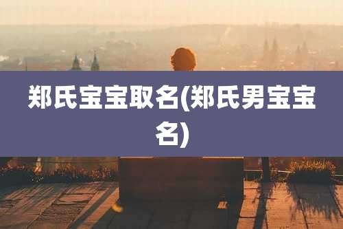 郑氏宝宝取名(郑氏男宝宝名)