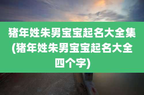猪年姓朱男宝宝起名大全集(猪年姓朱男宝宝起名大全四个字)