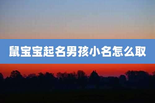 鼠宝宝起名男孩小名怎么取