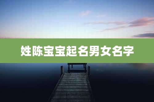 姓陈宝宝起名男女名字