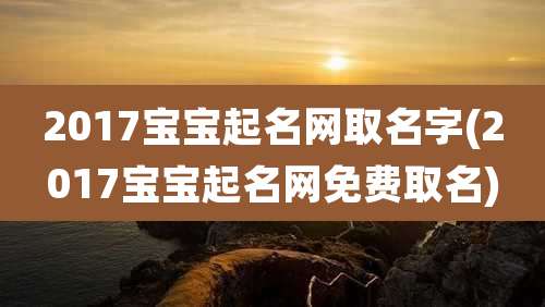 2017宝宝起名网取名字(2017宝宝起名网免费取名)