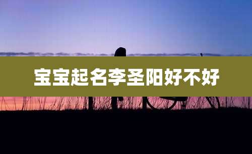 宝宝起名李圣阳好不好