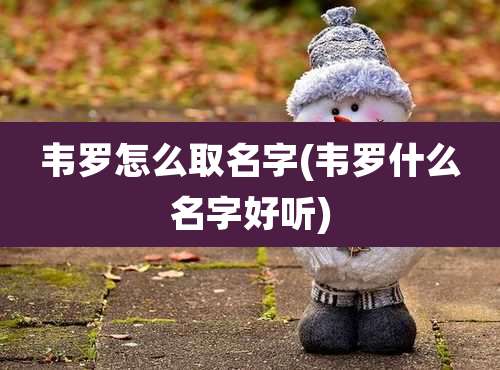 韦罗怎么取名字(韦罗什么名字好听)