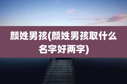 颜姓男孩(颜姓男孩取什么名字好两字)