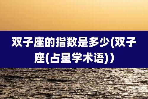 双子座的指数是多少(双子座(占星学术语))