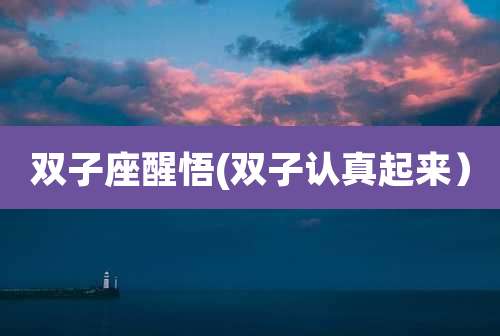 双子座醒悟(双子认真起来)