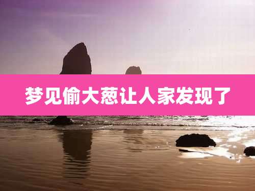 梦见偷大葱让人家发现了