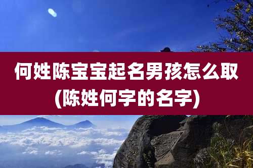 何姓陈宝宝起名男孩怎么取(陈姓何字的名字)