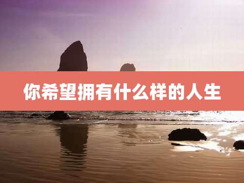 你希望拥有什么样的人生