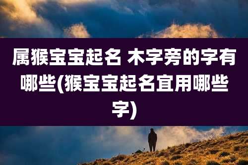属猴宝宝起名 木字旁的字有哪些(猴宝宝起名宜用哪些字)