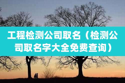 工程检测公司取名（检测公司取名字大全免费查询）