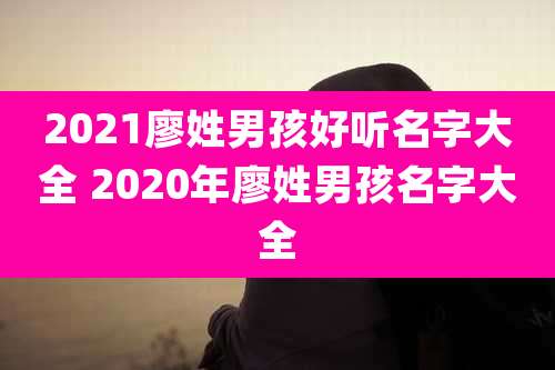 2021廖姓男孩好听名字大全 2020年廖姓男孩名字大全