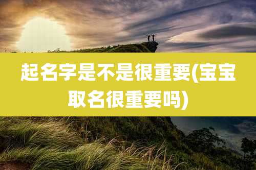 起名字是不是很重要(宝宝取名很重要吗)