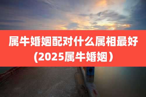 属牛婚姻配对什么属相最好(2025属牛婚姻）