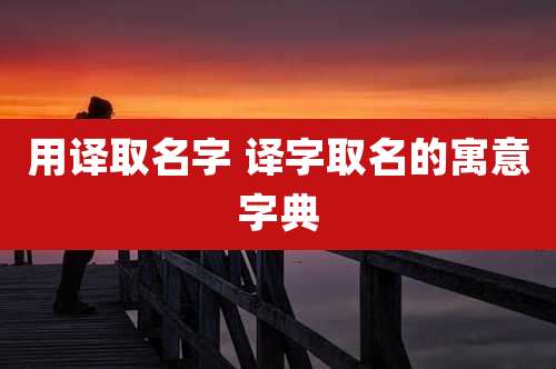 用译取名字 译字取名的寓意字典