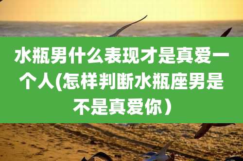 水瓶男什么表现才是真爱一个人(怎样判断水瓶座男是不是真爱你）