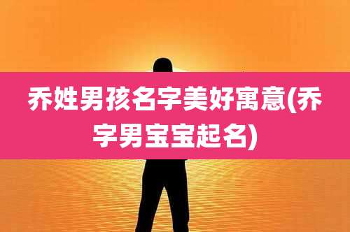 乔姓男孩名字美好寓意(乔字男宝宝起名)