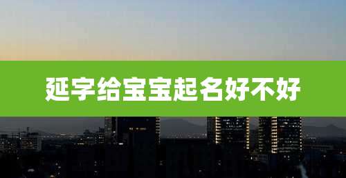 延字给宝宝起名好不好