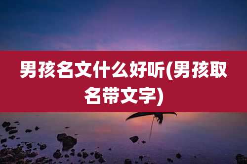 男孩名文什么好听(男孩取名带文字)