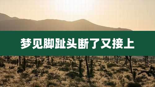 梦见脚趾头断了又接上