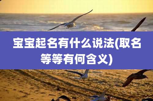 宝宝起名有什么说法(取名等等有何含义)