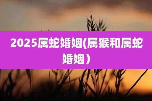 2025属蛇婚姻(属猴和属蛇婚姻)