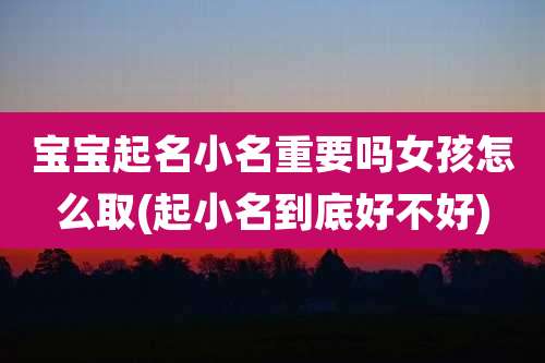 宝宝起名小名重要吗女孩怎么取(起小名到底好不好)