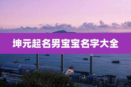 坤元起名男宝宝名字大全